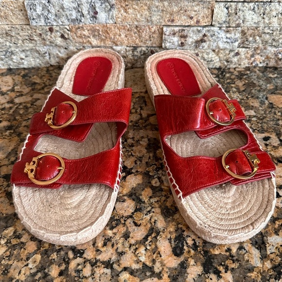 Tory Burch- Selby two Band Espadrille Slides - Picture 4 of 9